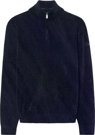 Roberto Ricci Design Velvet Half Zip Knit - Heren - Coltruien - Blauw - XL - Truien & Vesten