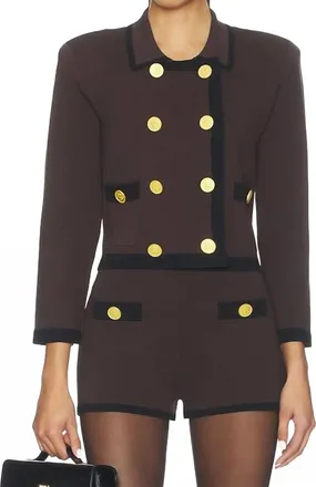 L'agence Lumi Pull On Short In Dark Brown/black