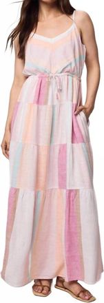 Splendid Audriana Maxi Dress In Carnation Multi Stripe