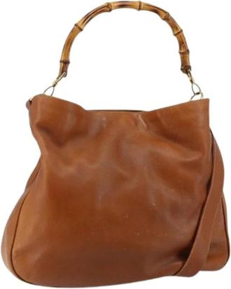 Gucci Pre-owned Leren Handtas - Dames - Vintage Handtas - Bruin - ONE Size - Leer - Vintage