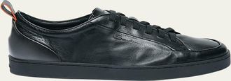 Santoni Mens Montecarlo Burnished Calfskin Slip-On Sneakers