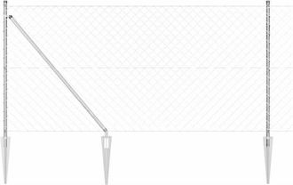 vidaXL Valla De Eslabones De Cadena Con Postes Plateado 1 X 10 M Acero Vidaxl