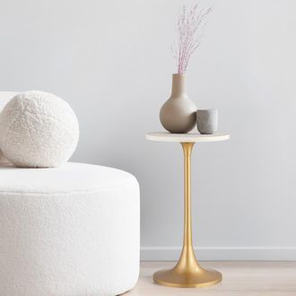 Jonathan Y Designs Nysha Modern Bohemian Metal/Resin Inlay Top End Table in Yellow at Nordstrom