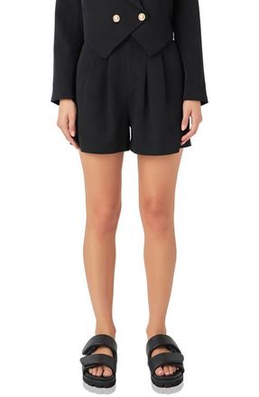 Grey Lab Pleated High Waist Shorts in Black at Nordstrom, Size X-Small