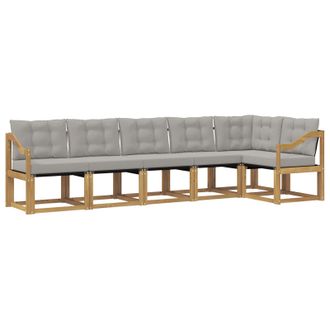 vidaXL Conjunto De Sof&aacute;s De Exterior 6 Pcs Blanco Y Gris Claro Vidaxl