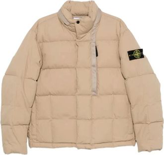Stone Island Kort donsjack - Heren - Jassen - Beige - Maat: L Katoen