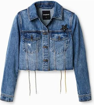Desigual Power Vetersluiting Denim Jas - Dames - Spijkerjassen - Blauw - M - Denim - Jassen
