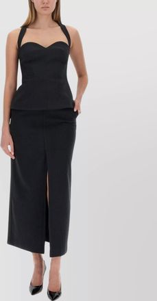 Alberta Ferretti fitted sleeveless sweetheart neckline top