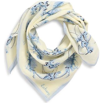 Echo Shrimp Boat Cotton Scarf in Blue Shadow at Nordstrom