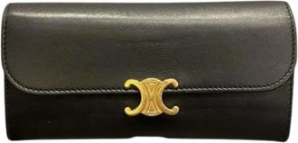 Celine Pre-owned Wallets, female, Black, Size: ONE SIZE Pre-owned Triomphe Long Wallet