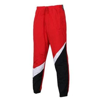 Nike Large Logo Retro Woven Design Sports Pants Red AR9895-657