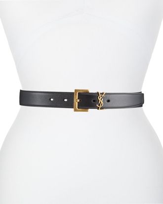 Saint Laurent Box Laque YSL Leather Belt