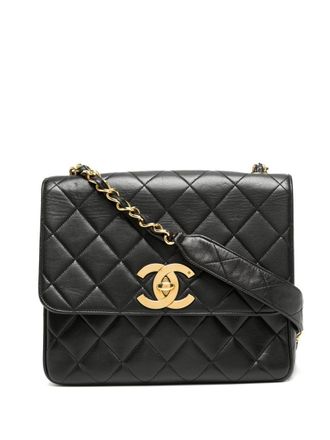Chanel Borsa a spalla trapuntata grande 1995 - Nero