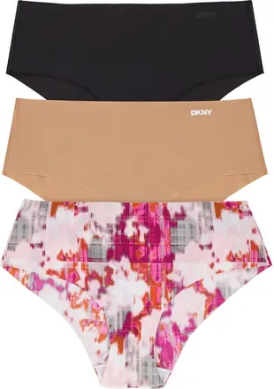 DKNY Litewear Cut Anywhere Assorted 3-Pack Hipster Briefs in Black/glow/Pink Mirage at Nordstrom, Size X-Large