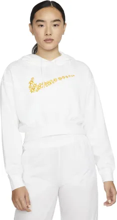Nike (WMNS) Nike Sportswear Logo Embroidered Loose Fleece Hoodie White DO7257-100