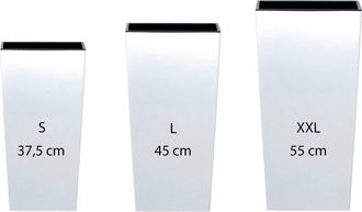 Prosperplast Pack 3 Macetas Altas Prosperplast (11,4/19/35 Litros) Urbi Square De Plastico En Color Blanco Con Deposito