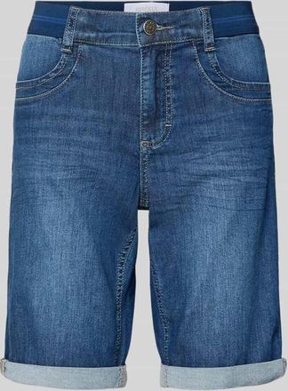 Angels Jeansshorts mit Umschlag und elastischem Bund in Dunkelblau, Gr&ouml;&szlig;e 34