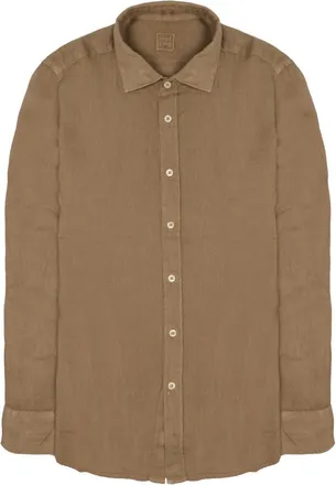 120% Lino Slim-Fit Linen Button-Down Casual Shirt