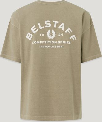 Belstaff Competition T-shirt Mens Cotton Jersey Dark Sand Size 2XL