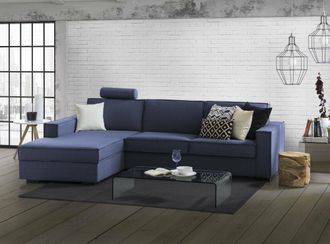 Talamo Italia Sof&aacute; Fijo Perla, Sof&aacute; De Esquina, 100% Made In Italy, Sof&aacute; Sal&oacute;n Con, Pen&iacute;nsula De Contenedores Izquierda, Con Reposabrazos Delgados, Cm 260x95h90, Az