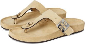 Tory Burch Mellow Thong Sandals Womens Wedge Shoes Praline/Praline : 10.5 M, Suede