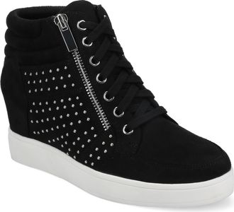 Journee Collection Womens Clarity High Top Wedge Sneaker