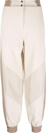 Eleventy panelled jersey-knit trousers - women - Polyester/Polyamide/Viscose/Elastane - M - Neutrals