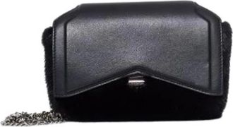 Givenchy Pre-owned Bow Flap Mini Crossbody Bag - Dames - Vintage Schoudertas - Zwart - ONE Size - Leer - Vintage