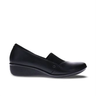 Revere Comfort Shoes Womens Naples Wedged Loafer In Black French