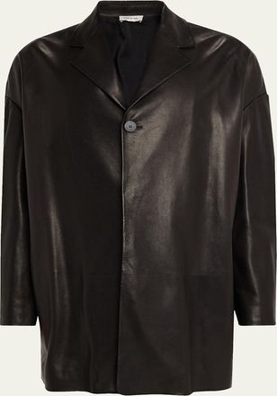 Fear of God Mens Oversized Single-Breasted Leather Blazer