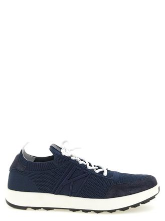 Kiton Blue Lace-up Sneakers