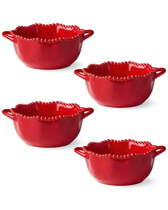 Certified International Perlette Red Set Of 4 Soup Crocks