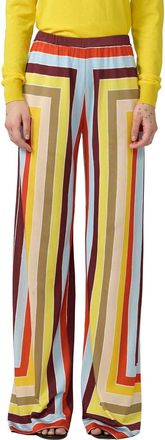 Diane Von F&uuml;rstenberg Malia Stripe Wide Leg Pants in Dorian Stripe Multi at Nordstrom, Size X-Small
