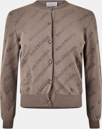 Balenciaga Womens Cardigan in Beige/Beige - Size 10 UK