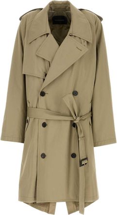 Balenciaga Sage Green Gabardine Trench Coat