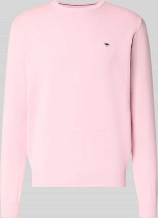 Fynch-Hatton Fynch-Hatton Strickpullover mit gerippten Abschlüssen in Hellrosa, Größe 3XL