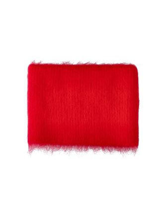 Maison Margiela Red Mohair Knit Scarf