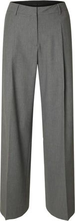 Selected Dames, Broeken, Grijs, Maat: XS Wol