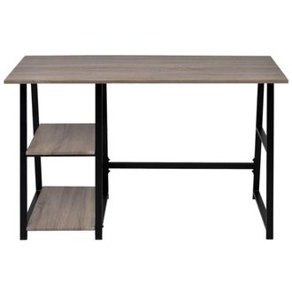 Berkfield Home Desk with 2 Shelves Grey & Oak