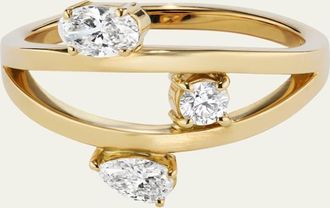 Aaryah 18K Yellow Gold Natural Diamond Cosmo Ring, Size 6