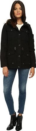 Levi's Washed Cotton Fashion Four-Pocket Military w/ Hood Womens Clothing Black : SM, Cotton/Polyester