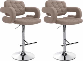 Clp Clp - Set 2 Sgabelli Design Dublin In Tessuto Tortora