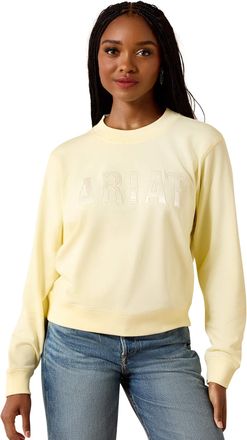 Ariat Womens Essential Crew Sweatshirt Long Sleeve in Pear Sorbet, Size 2X-Large, by Ariat