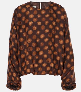 Dries Van Noten Printed satin blouse