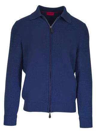 Isaia zip-fastening cardigan - Blue