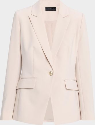 Elie Tahari The Ashton Ruched-Back One-Button Blazer