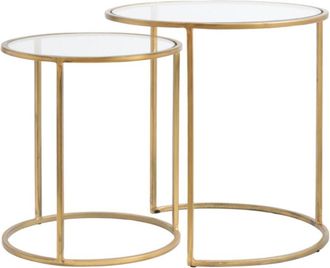 Light & Living Conjunto de mesas auxiliares Light&living duarte vidrio con