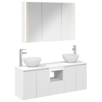 vidaXL Juego De Muebles De Ba&ntilde;o 4 Uds. Blanco Madera De Ingenier&iacute;a Vidaxl