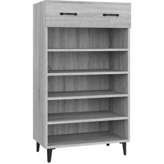 vidaXL Vidaxl - Mueble zapatero madera contrachapada gris Sonoma 60x35x105 cm