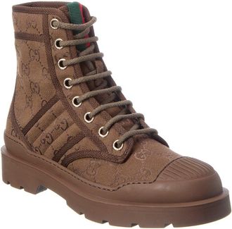 Gucci Gg Web Canvas & Rubber Boot